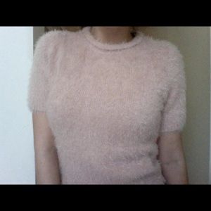 NEW LOOK FLUFFY PINK CROP SWEATER S 4 8 TOPSHOP